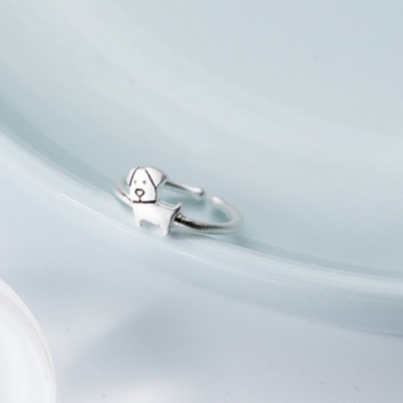 SOLD OUT Sterling Silver Puppy Dog Ring Adjustable NWT - Picture 3 of 3